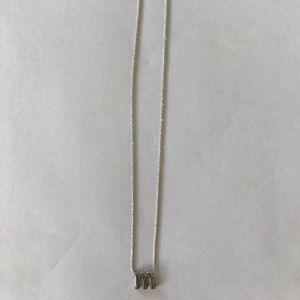 Sterling Silver M initial on 16" chain